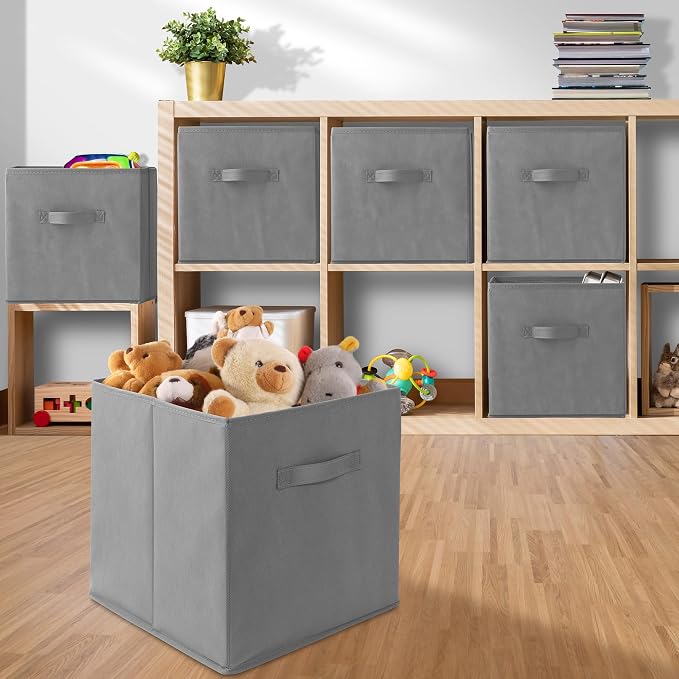 Casafield Set of 6 Collapsible Fabric Cube Storage Bins, Cubby Organizers & More - Image 5