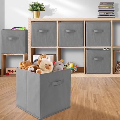 Casafield Set of 6 Collapsible Fabric Cube Storage Bins, Cubby Organizers & More - Image 5