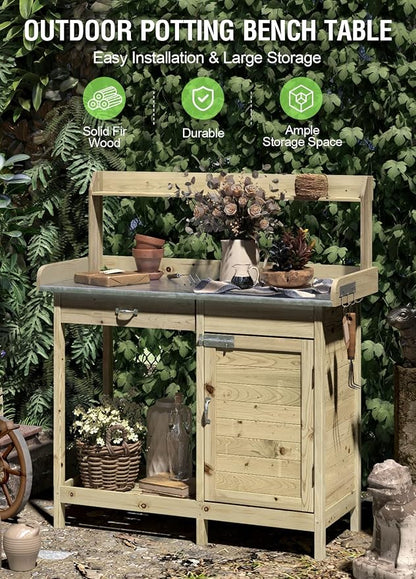 ARNOT Potting Bench, Outdoor Potting Bench Table - Image 2