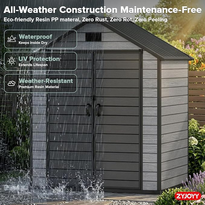 ZYJOYY Outdoor Storage Shed 6x4.4 FT - Image 6