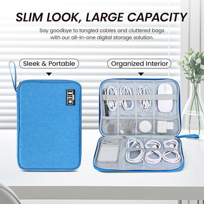 Large Slim Cable Organizer Travel Case, Single-Layer Electronic Accessories - Image 4