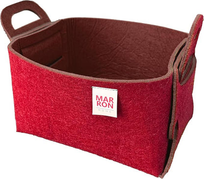 Collapsible Felt Redchoco Storage Bin Small 7.1"x5.1"x5.1" – Foldable Basket by MARRONS