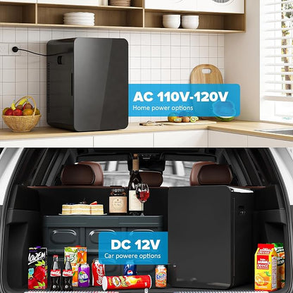 22L/30Cans Mini Fridge for Bedroom, 12v DC Portable Cooler & Warmer, Mini - Image 4