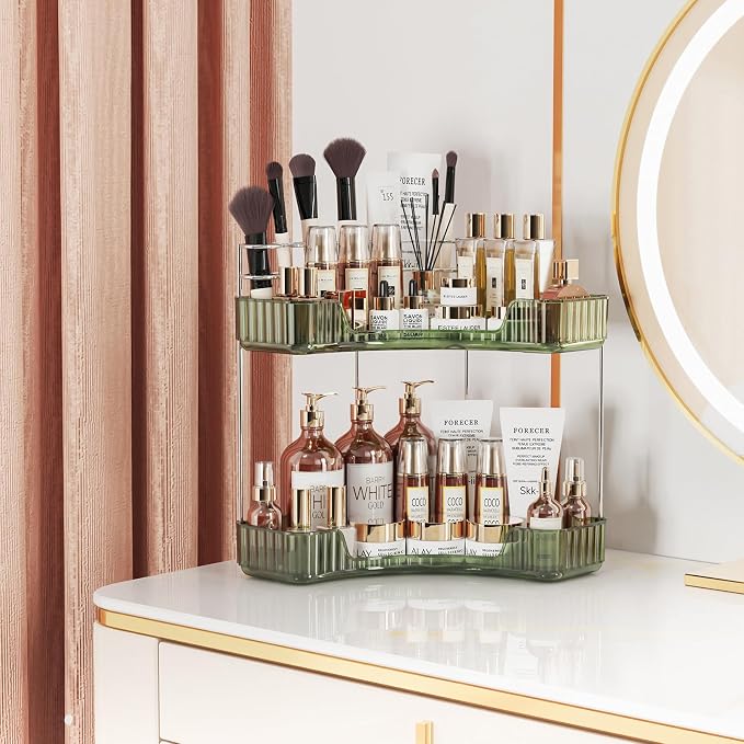 2-Tier Corner Bathroom Counter Organizer - Image 5