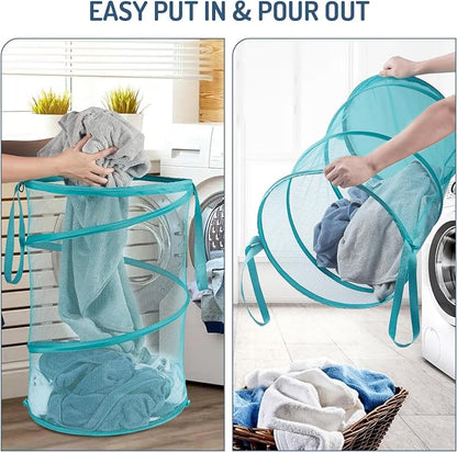 Mesh Popup Laundry Hamper 115L Collapsible Laundry Basket No Lid Extra Large - Image 5