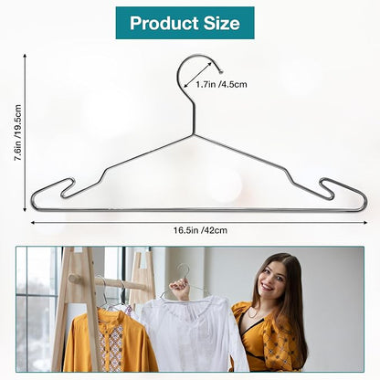 Chrome Metal Hangers, Heavy Duty Clothes Hangers - Image 5