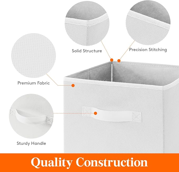Lifewit Storage Cubes, 11 Inch Organizer Bins, 18L White, 12 Packs | Foldable - Image 3