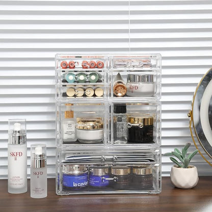 Cq acrylic Clear Stackable Storage Drawers, Plastic Makeup Organizer and - Image 8