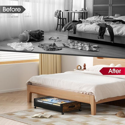 Yecaye Under Bed Storage with Wheels, 4 Pack Under Bed Storage Containers - Image 7