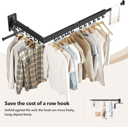 HEILAIYI Wall Mounted Clothes Hanger, Clothes Drying Rack, Laundry Drying Rack - Image 3