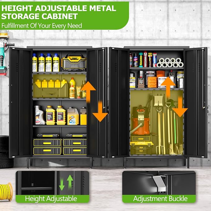 PAOFIN 47" Metal Storage Locker, Lockable Employees Metal Locker - Image 4