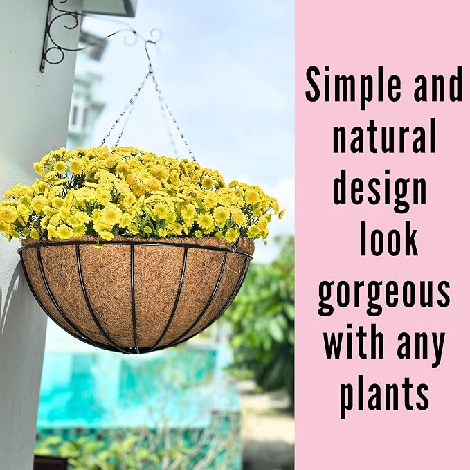 LaLaGreen Hanging Baskets for Plant Outdoor Extra Large Black Metal Wire - Image 7