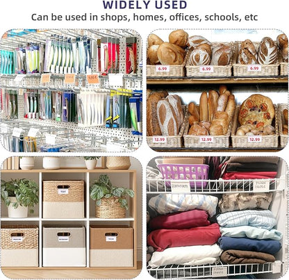 50 Pcs Clear Plastic Wire Shelf Label Holders, Basket Bin Labels Clip On - Image 7