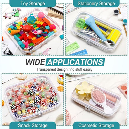 Sanwuta 6 Pcs Clear Hard Zipper Case Hard Plastic Zipper Pouches Transparent - Image 6