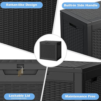 31 Gallon Outdoor Storage Box, Waterproof Resin Deck Box - Image 5