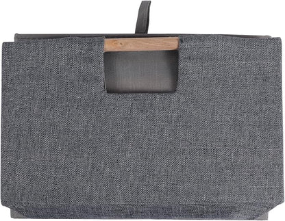 Fabric Storage Bin 3 Pack Foldable Cotton Linen Storage Basket - Image 9
