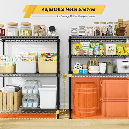 450LBS Storage Shelves 3 Tier Metal Shelving Unit Adjustable Wire Shelving - Image 4