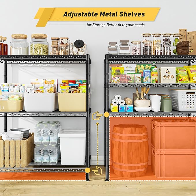 DurayLoly 3-Tier 450LBS Adjustable Wire Shelving Unit - Image 5
