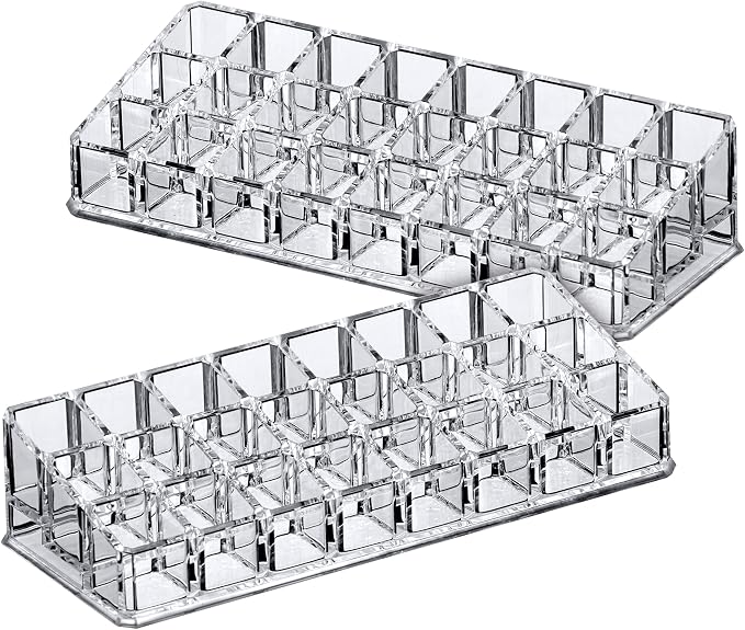 Amazing Abby - Glamour - 2-Pack 24-Slot Acrylic Lipstick Organizer, Lipstick - Image 4