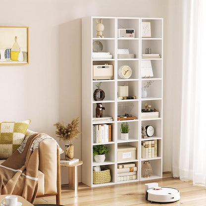 FOTOSOK Bookshelf Bookcase 8-Tier Narrow Bookshelf Tall CD Media Tower Rack | - Image 8