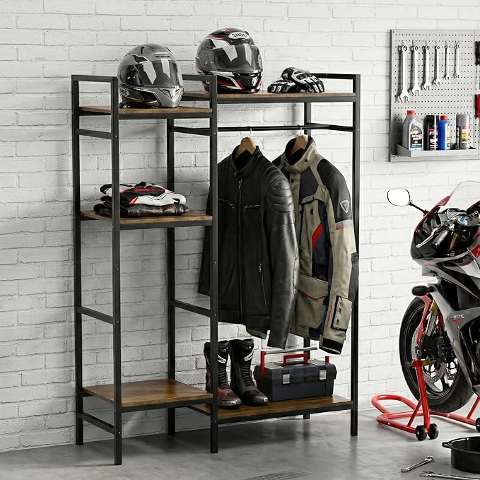 TONGMO Motorcycle Gear Rack, Heavy Duty Helmet Stand, Large Motorcycle Gear - Image 3