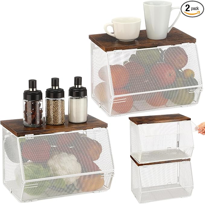 Teenyyou 2 Pcs Stackable Mesh Fruit Basket by Teenyyou
