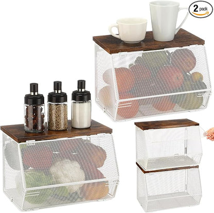 Teenyyou 2 Pcs Stackable Mesh Fruit Basket by Teenyyou