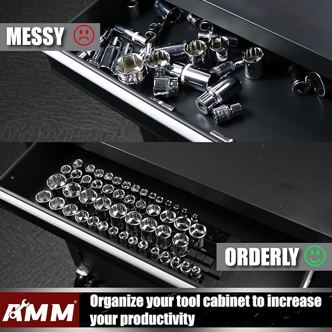 AMM 9-Piece Socket Organizer, 1/2 inch, 3/8 inch and 1/4 inch Drive ABS - Image 5
