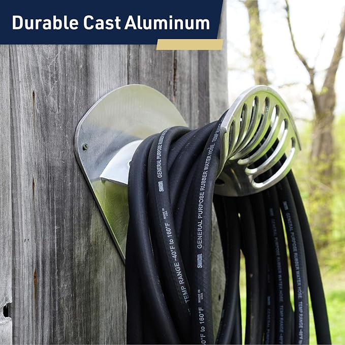 Hose Reel - Heavy Duty Aluminum Water Hose Hanger Wall Mount - Water Hose Holder - Image 4