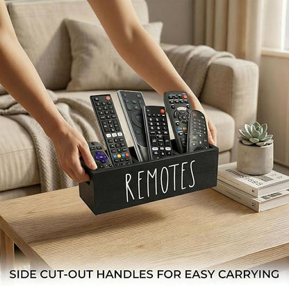 Remote Control Holder, Farmhouse Remote Storage Caddy, Bedside TV Controller Box - Image 4