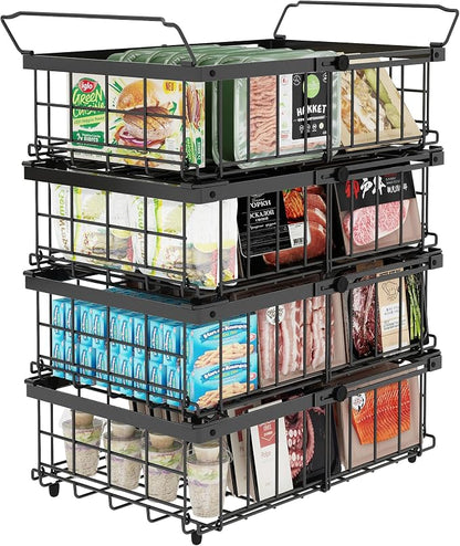 UMDONX 4 Pack Expandable Freezer Organizer Bins Large Freezer organizer Bins by UMDONXBuyNow