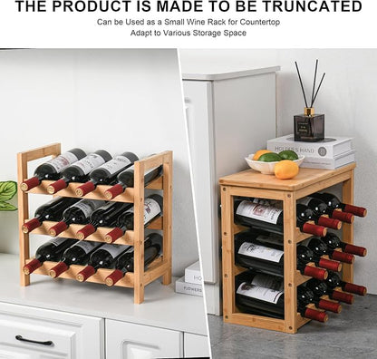 VASMIA Wine Rack Free Standing Floor, 6-Tier Display Wine Storage Shelves - Image 4