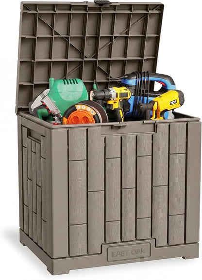 EAST OAK Outdoor Storage Box, 31 Gallon Deck Box, Waterproof Resin Storage Bin by EASTOAK