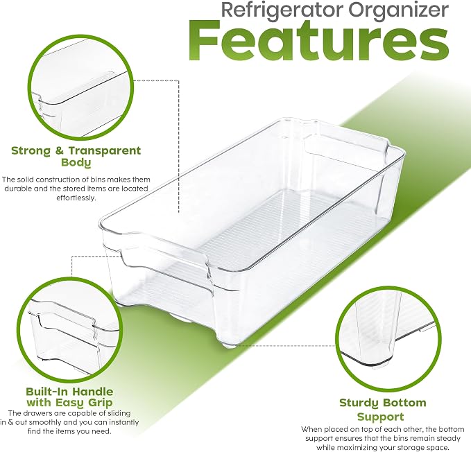 Utopia Home - Fridge & Refrigerator Organizer Bins, Kitchen Cabinets & - Image 6