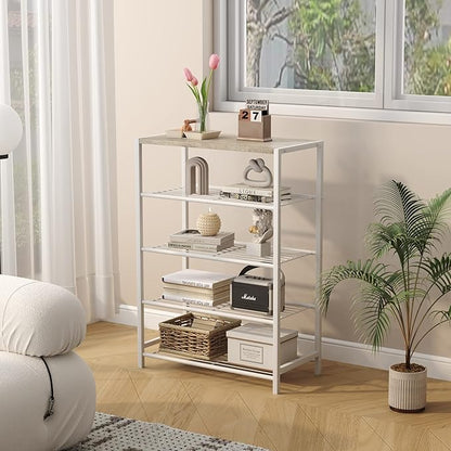 HOMEFORT 5-Tier Shoe Rack, Storage Shelf, Industrial Tower, Narrow Organizer - Image 5