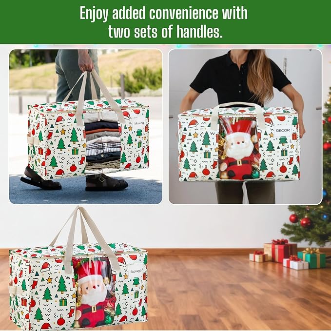VENO 4 Pack Moving Bags, Large Christmas Storage Bins - Image 5