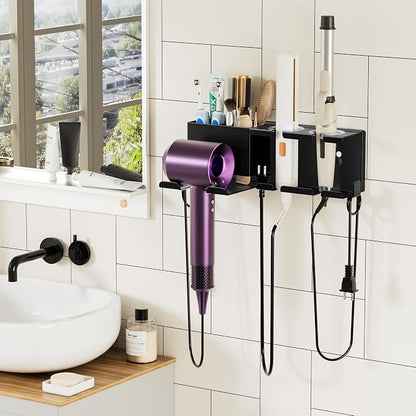 Hair Dryer Holder Wall Mounted, Metal Hair Tools Organizer, Hair Dryer Holder - Image 9