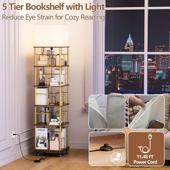 5 -Tier Rotating Bookshelf - Image 6