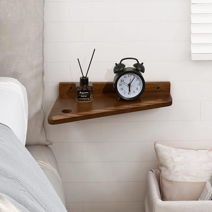 SUMGAR Floating Nightstand Wall Mounted, 13 inch Wood Floating Shelves Bedside - Image 8