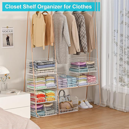 4-Tier Stackable Closet Organizers and Storage Basket - Image 7