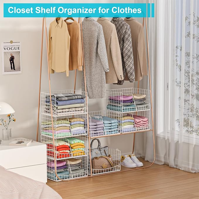 Hongtamoya 4-Tier Closet Organizers and Storage Basket - Image 6
