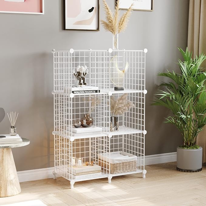 AWTATOS Wire Cube Storage, 6 Cube Closet Organizer Storage Shelf, Portable - Image 4