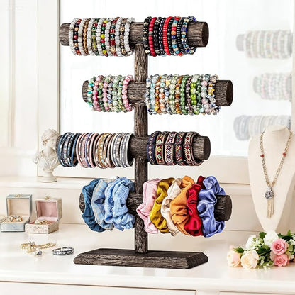 LadyRosian 4 Tier Wooden Display Jewelry Accessory Stand Jewelry Bracelet - Image 7