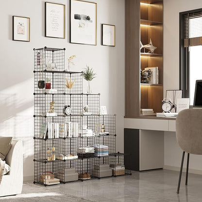 C&AHOME Wire Cube Storage, 20-Cube Organizer Metal, Wire C Grids Storage - Image 5