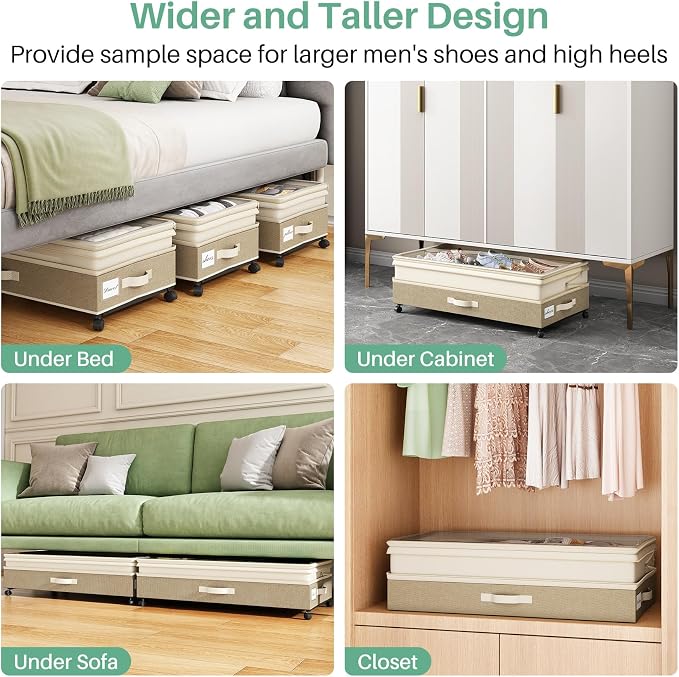 Kitstorack 2Pack Height-adjustable Under Bed Storage - Image 7