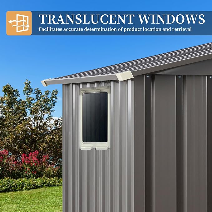 Vongrasig 6x4 FT Outdoor Storage Shed, Metal Graden Shed - Image 4