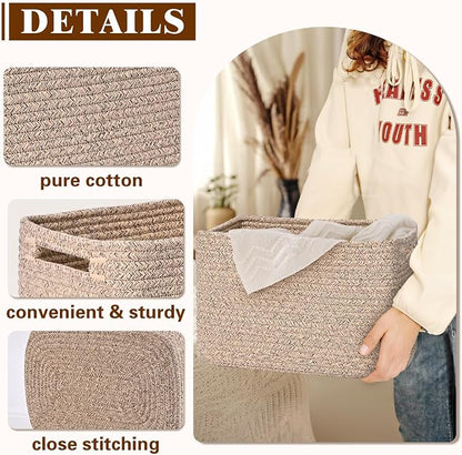 Storage Baskets for Organizing, 4 Pack Storage Baskets for Shelves, Woven - Image 5