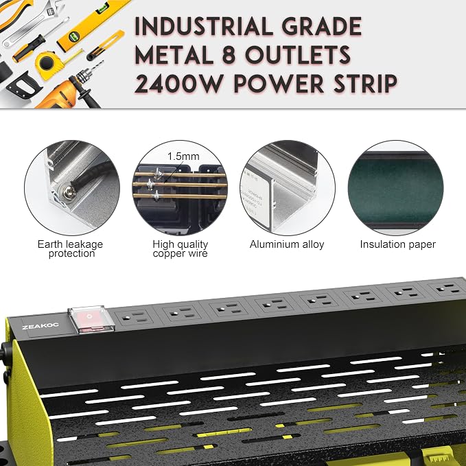 Power Tool Organizer with Charging Station, 4 Layers Drill Holder Wall Mount - Image 2