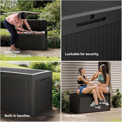 270 Gallon Resin Deck Box, Waterproof Outdoor Storage Box - Image 9