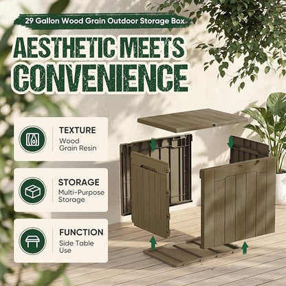 Devoko 29 Gallon Waterproof Outdoor Storage Box Resin Deck Box Lockable and UV - Image 7